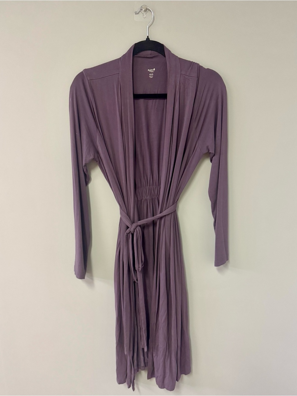 Kyte BABY Purple Bamboo Long Sleeve Robe with Tie Belt